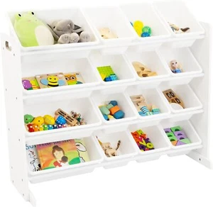 Supersized Organizer with 16 Bins, White - Modern Toy Storage for Kids - Picture 1 of 6