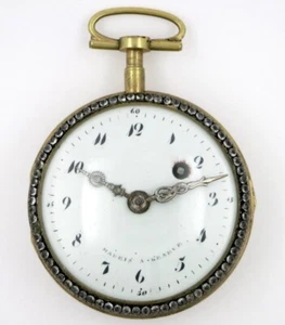 Antique Pocket Watch - Gilt & enamel ,Swiss ,verge, c1780 - Picture 1 of 10