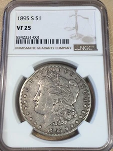 1895-S Morgan Silver Dollar - NGC VF-25 - High Quality Scans #1001 - Picture 1 of 4