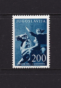 Yugoslavia 1956 arte yugoslavo 200d azul monumento a la paz por sello agustino como nuevo - Imagen 1 de 2