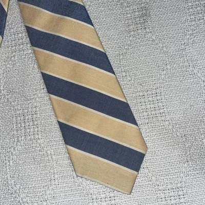 Polo Ralph Lauren Boys Dress Tie Size 52” 3” Gray Yellow Repp Business Church  - Image 1 of 4