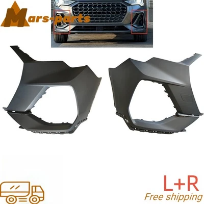 Fits Audi Q3 2019-2023 Bumper Face Bar End Extension Front LH+RH Side Hand Pair - Image 1 of 4