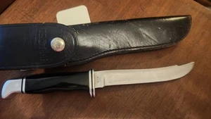 Vintage Buck 105 Knife Inverted 2 line 1967-1972 W/Sheath - Picture 1 of 13