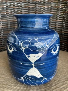 Vaso pesce bacio vintage Curras Brothers tropicale 8 3,4" firmato vaso * XLNT! - Foto 1 di 10