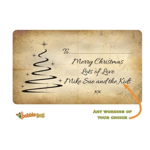 48 Personalised  Vintage Christmas Gift Tag  Kraft Effect Sticker Label 1119a - Picture 1 of 1