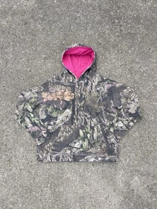 Mossy Oak Faded Y2K Realtree Camo Pink Hoodie Womens Medium Streetwear AOP Blank - Picture 1 of 9