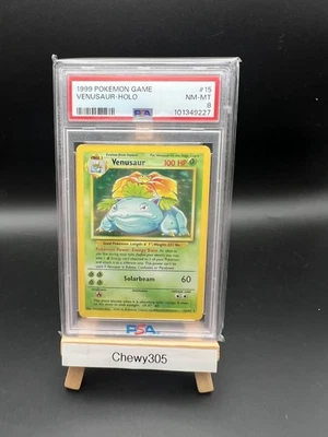 1999 Base Set Pokémon TCG Venusaur Holo #15 PSA 8 Near Mint - Image 1 of 2