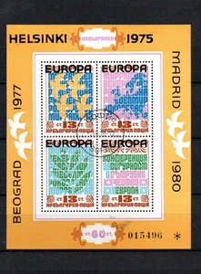 Bulgaria 1979 overprinted sheet Europe/Helsinki stamps (Michel Bl. 84) nice used - Picture 1 of 1