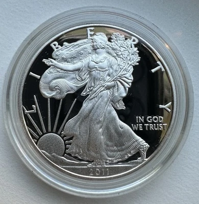 Серебряный Орел 2011 W Монетный двор США пруф без сертификата подлинности (без коробки)-INV#7884 - Изображение 1 из 2