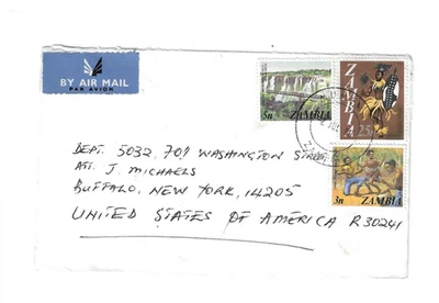 ЗАМБИЯ 1981 Обложка отправлена Mumbwa в США - Изображение 1 из 2