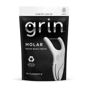 GRIN Molar Flosspyx, Zahnseide-Picks, 75 Stück, Dental 1 Fuß (Packung mit 75 Stück)  - Bild 1 von 8