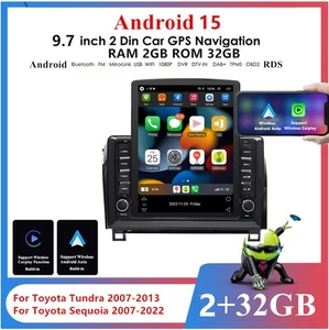9.7'' Vertical Car Stereo Radio GPS For Toyota Tundra 2007-13/ Sequoia 2007-2022 - Picture 1 of 23