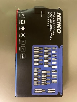 Neiko 10070A Torx Bit Socket and E-Torx Star Socket Set | 35-Piece Set, S2 and C - Image 1 of 2