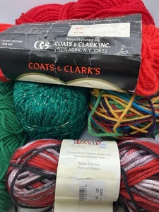 Worsted Yarn Mixed Lot Red Heart & Premier All Partials Colors Red & Green Fun - Picture 1 of 3