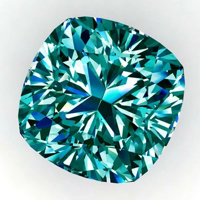 5.80 Ct 11*10 Mm Vvs1 Vivid Blue Color Cushion Loose Moissanite Diamond For Ring - Image 1 of 2
