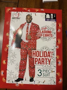 Dec 25th Holiday Party Nutcracker 3 Piece Light Up Suit Set Red Sz XXL - Picture 1 of 11