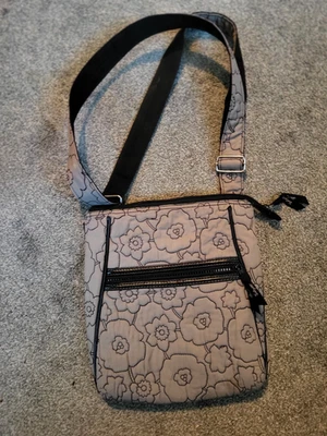 Vera Bradley Gray Quilted Floral Zip Hipster Crossbody Purse - Image 1 of 4