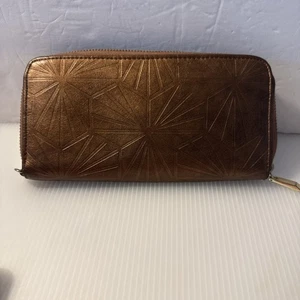 Große Damen-Geldbörse mit Reißverschluss in Bronzeprägung - Bild 1 von 8