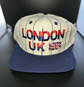 Cappello Berretto Snapback Nuovo con etichette Vintage LONDRA UK Ricamato Rosso Bianco Blu Sampson - Foto 1 di 7