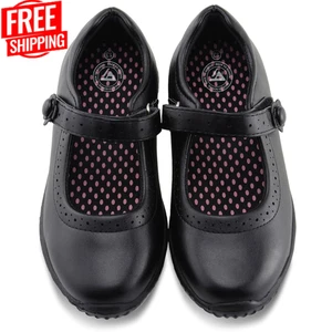 Jabasic Clásico Punta Redonda Niñas Mary Jane Planos Escuela Vestido Zapato Elegante Comodidad - Imagen 1 de 22