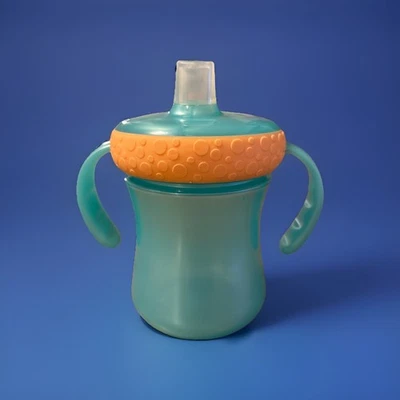Tomy The First Years Sippy Trainer Cup 7 oz azul naranja con asas Foto 1 de 4