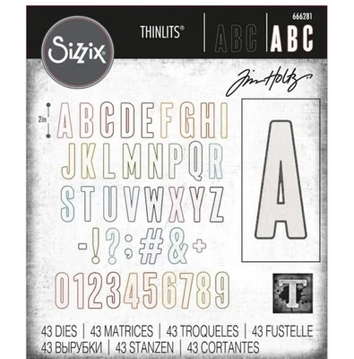 全新 Tim Holtz "ALPHANUMERIC BULLETIN" Sizzix Thinlits 2003 切割模具 666281 — 第 1/4 张图片