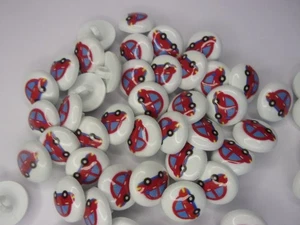 50 x Picture Shank Buttons 15mm Car Cars Baby Children Sewing Knits Q68 - Picture 1 of 2