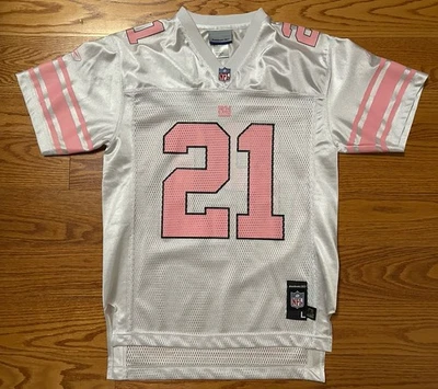 Youth Reebok New York Giants Tiki Barber Pink BCA Cancer Awareness Jersey L (14) - Image 1 of 4