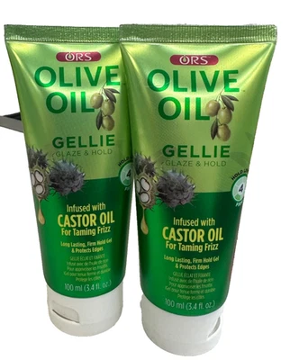 (2) Ors Olive Oil Style & Sculpt Glaze & Hold Edge Gellie 3.4oz - Image 1 of 2