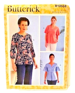 Ladies Flattering Top Blouse Pattern Butterick R10558 Size 14 16 18 20 22 plus - Picture 1 of 2