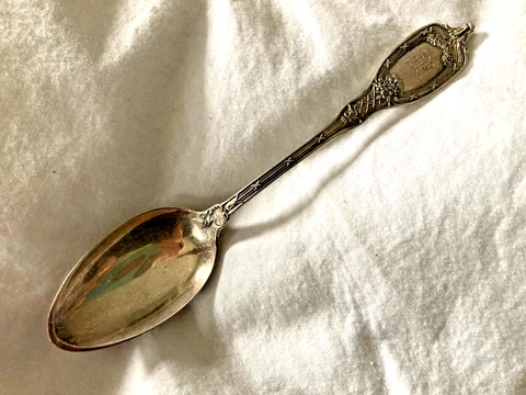 Antique Sterling GORHAM BALZAC 1908 5 o'clock Teaspoon Lattice ELEGANT! Mono Cover