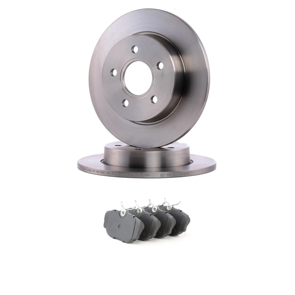 Par de discos de freno traseros sólidos 255mm y pastillas de freno para Seat Exeo 2009-2013 Foto 1 de 1