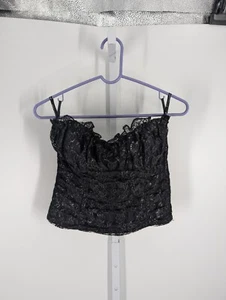 Betsey Johnson Vintage 90s Y2K USA Lace Bodice Corset Tube Top Size 8 NYC Punk - Picture 1 of 7