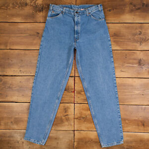 Vintage Levis 550 Jeans 34 x 34 90s Stonewash Tapered Blue Orange Tab Denim