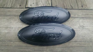 Ford F150 2015-17 emblema parrilla y portón trasero personalizado combo negro mate y brillante, par - Imagen 1 de 4