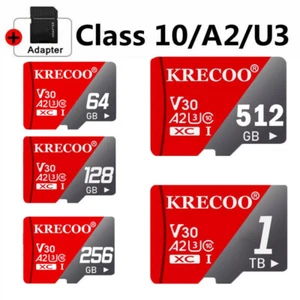KRECOO 64Go 1To Carte Micro SD SDXC Carte Mémoire C10 V30 Memory Card TF Card - Photo 1/15