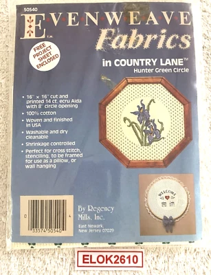 Regency Mills Evenweave Fabrics Country Lane Printed Aida Hunter Green Circle - Image 1 of 4