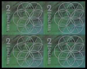 US 5700 Floral Geometry Green $2 block 4 MNH 2022 - Picture 1 of 1