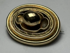 Victorian 10k Gold Mourning Hair Brooch - Picture 1 of 9