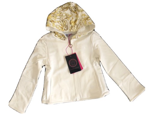 FELPA CON CAPPUCCIO BIANCA ORNATA GIOVANE VERSACE RAGAZZA taglia 4Y