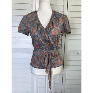LRL LAUREN JEAN CO BY RALPH LAUREN Floral Wrap Blouse  - Picture 1 of 10