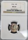 1956 Roosevelt Silver Dime NGC MS64 Beautiful Toning Obverse and Reverse of coin