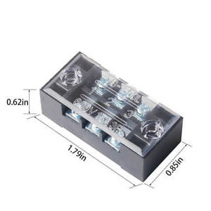 5pcs 600V 15A Panel Strip 3-Position Wire Barrier Dual Row Screw Terminal Block