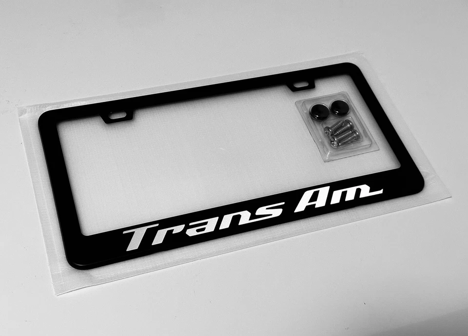 Marco reflectante de matrícula Trans Am Pontiac/Firebird de metal negro Foto 1 de 4