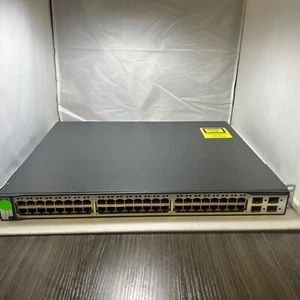 Cisco Catalyst WS-C3750-48PS-E 48 Port PoE Managed Fast Ethernet Switch 4x SFP - Picture 1 of 4