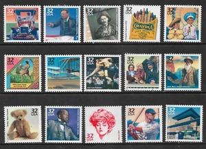 Stati Uniti #3182 a.-o. Celebra il secolo 1900 set di 15 singoli MNH - Foto 1 di 1