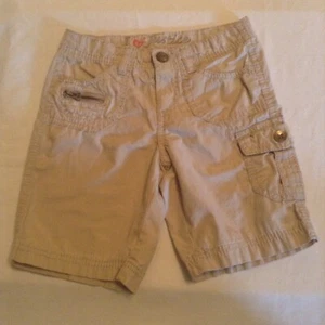 Girls Size 10 Slim Justice shorts cargo khaki flat front - Picture 1 of 4