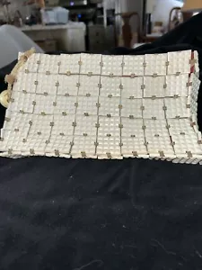 Vintage 1940er Jahre Mitte des Jahrhunderts Plasti-Quadratische Kupplung Geldbörse Plasticflex Kunststoff Fliese Reißverschluss - Bild 1 von 11