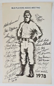 RARE MLB Players Assoc. Meeting 1978 SIGNED by 24, Babe Herman, Fregosi Baseball - Picture 1 of 7