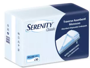 120 pz TRAVERSE ASSORBENTI SERENITY 80x180 4X30pz-DETRAZIONE FISCALE- - Foto 1 di 1